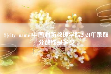 西宁中国消防救援学院2024年录取分数线是多少