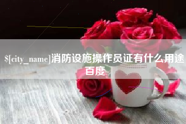 西宁消防设施操作员证有什么用途百度