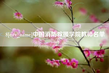 西宁中国消防救援学院教师名单