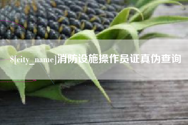 西宁消防设施操作员证真伪查询