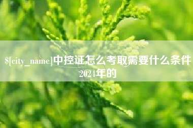 西宁中控证怎么考取需要什么条件2024年的