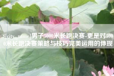 西宁男子5000米长跑决赛-更是对5000米长跑决赛策略与技巧完美运用的体现