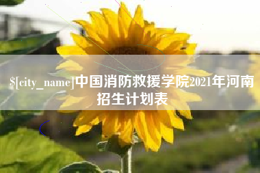 西宁中国消防救援学院2021年河南招生计划表