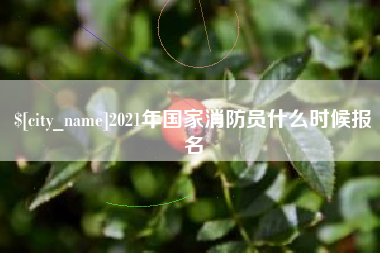 西宁2021年国家消防员什么时候报名