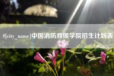 西宁中国消防救援学院招生计划表